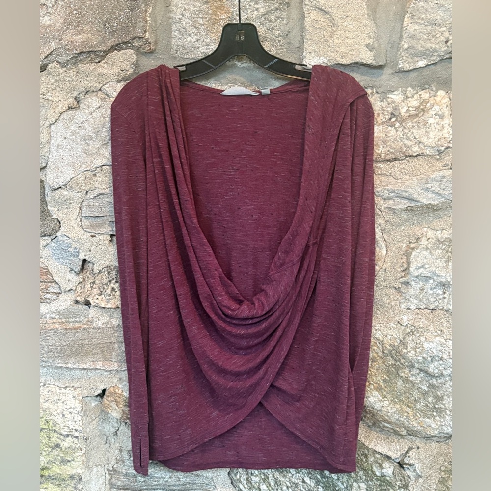Athleta Twist Front Plunge Pullover Top with Hood - Picture 8 of 10